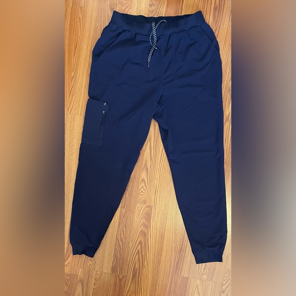 Jaanuu Men's Navy 5-Pocket Mesh Panel Scrub Jogger